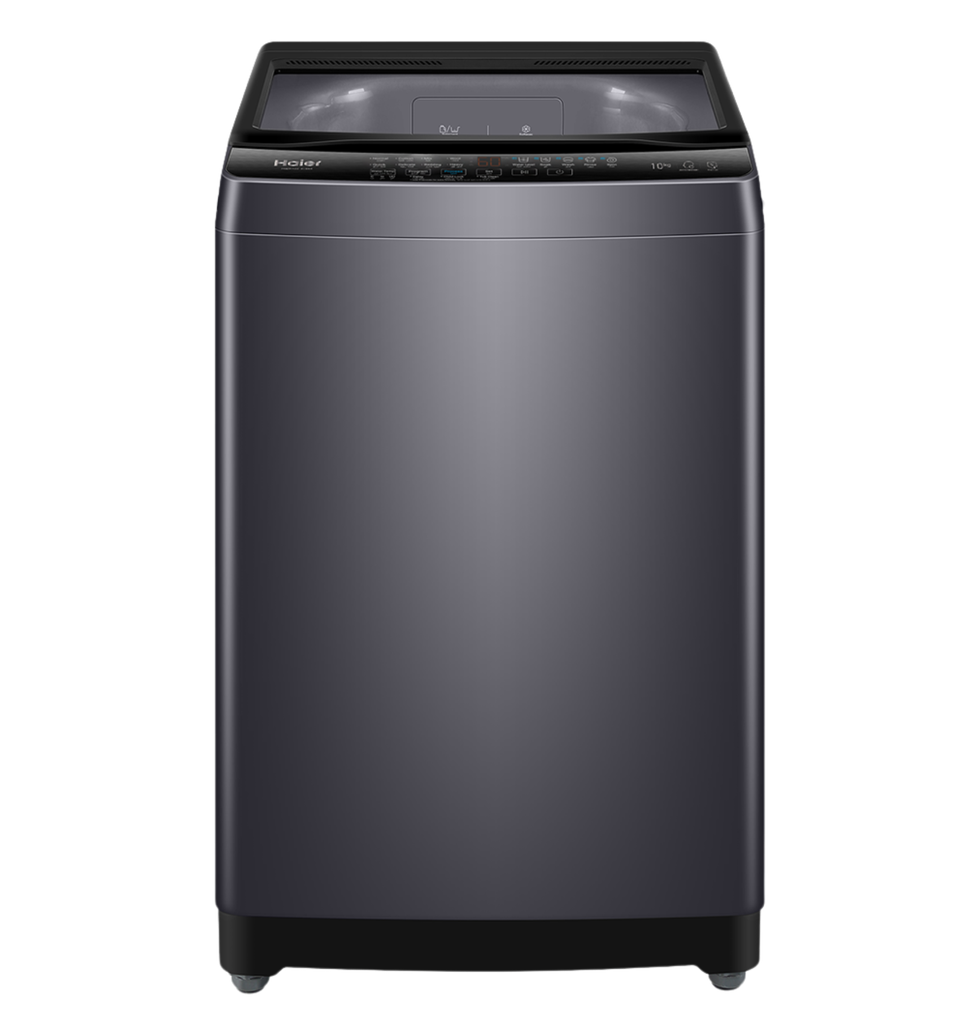 غساله هاير تحميل علوي 10ك سلفر غامق باب زجاج هيدروليك HWM100-316S8
